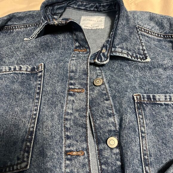 Celebrity Pink Jackets & Blazers - Celebrity Pink Classic Blue Shacket